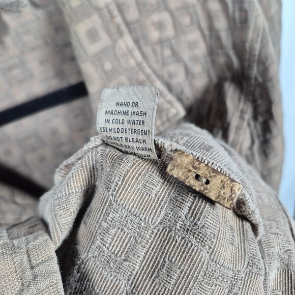 Focus Jacket Womens L Brown Cotton Textured Button Front Long Sleeve Lagenlook - Picture 6 of 7